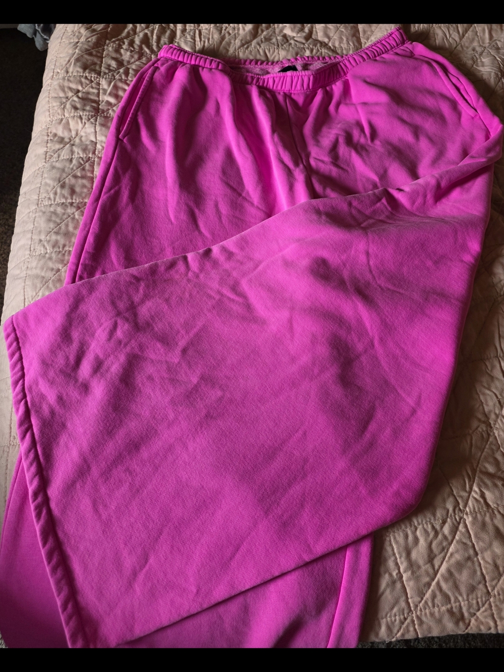 GAP Bright Pink Wide Leg Fleece-Lined Sweatpants